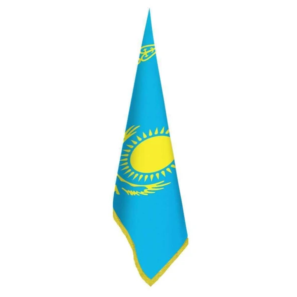 Kazakistan Bayrağı - Ofis-Makam-Toplantı Odaları - Saçaklı Makam Bayrağı ürün görseli 1