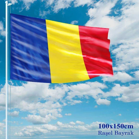 Romanya Bayrağı - 100x150 cm (1 metre x 1,5 metre) - Raşel Kumaş ürün görseli 1