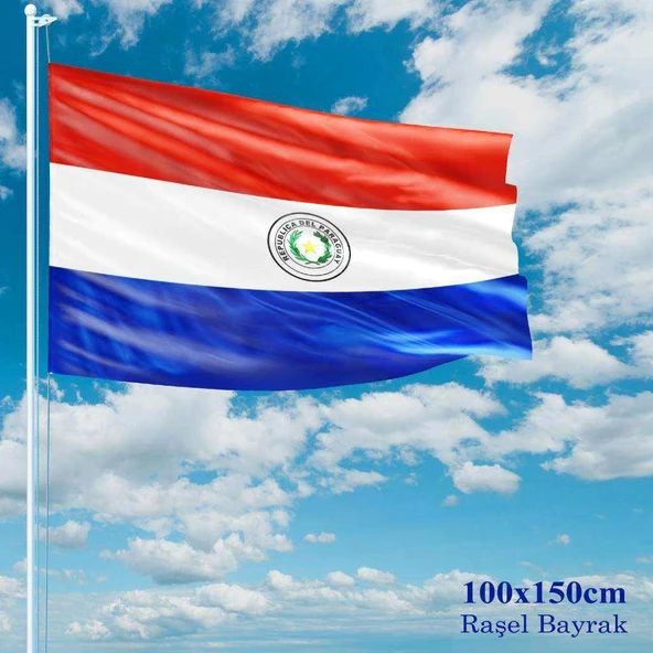 Paraguay Bayrağı - 100x150 cm (1 metre x 1,5 metre) - Raşel Kumaş ürün görseli 1