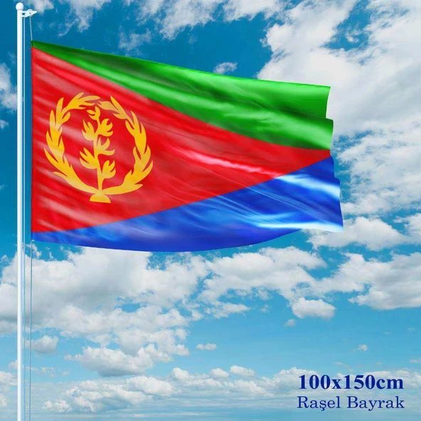 Eritre Bayrağı - 100x150 cm (1 metre x 1,5 metre) - Raşel Kumaş ürün görseli 1