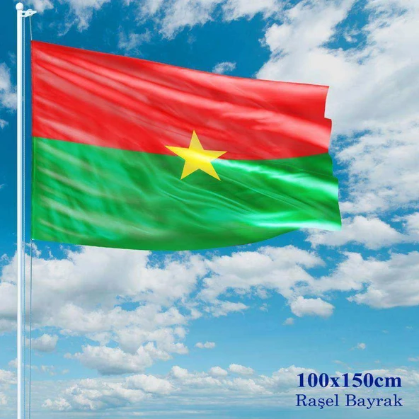 Burkina Faso Bayrağı - 100x150 cm (1 metre x 1,5 metre) - Raşel Kumaş ürün görseli 1