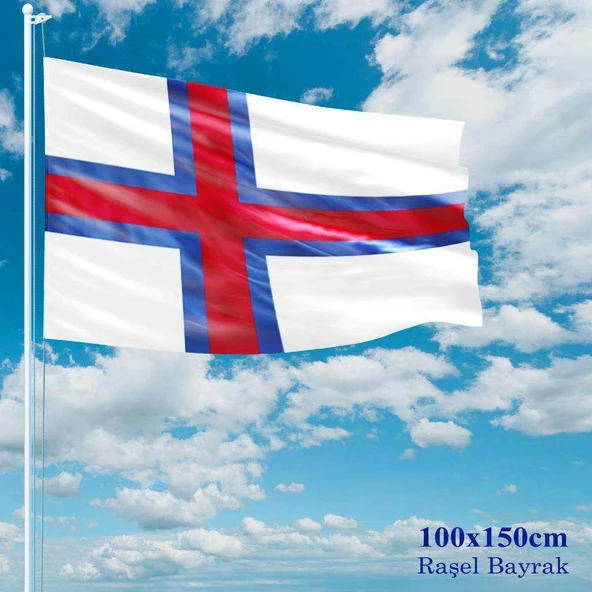 Faroe Bayrağı - 100x150 cm (1 metre x 1,5 metre) - Raşel Kumaş ürün görseli 1