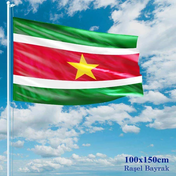 Surinam Bayrağı - 100x150 cm (1 metre x 1,5 metre) - Raşel Kumaş ürün görseli 1