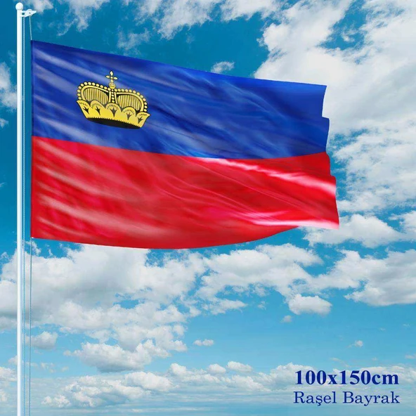 Lihtenştayn Bayrağı - 100x150 cm (1 metre x 1,5 metre) - Raşel Kumaş ürün görseli 1