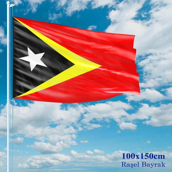 Doğu Timor Bayrağı - 100x150 cm (1 metre x 1,5 metre) - Raşel Kumaş ürün görseli 1