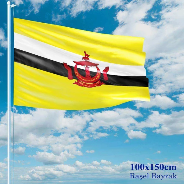 Brunei Bayrağı - 100x150 cm (1 metre x 1,5 metre) - Raşel Kumaş ürün görseli 1