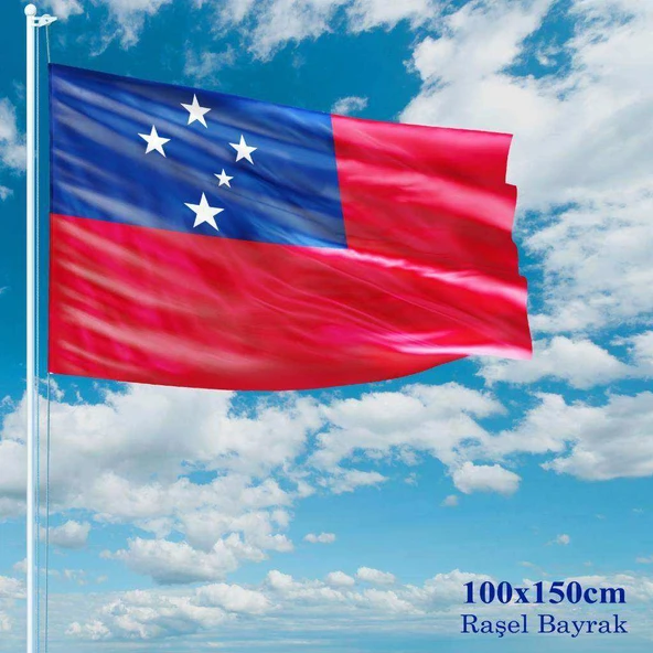 Samoa Bayrağı - 100x150 cm (1 metre x 1,5 metre) - Raşel Kumaş ürün görseli 1