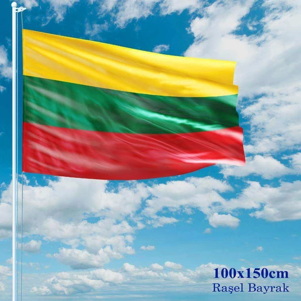 Litvanya Bayrağı - 100x150 cm (1 metre x 1,5 metre) - Raşel Kumaş ürün görseli 1