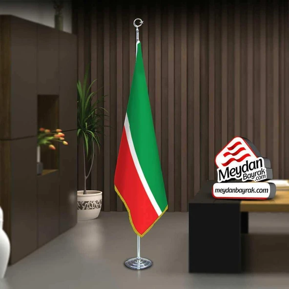 Tataristan Cumhuriyeti Bayrak -Ofis -Makam-Toplantı Odaları -Direkli -Saçaklı Makam Bayrağı ürün görseli 1