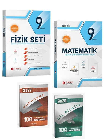 Sonuç + Anla Kazan 2026 9. Sınıf Fizik Matematik Fasikülleri + Anla Kazan Deneme 4 lü Set ürün görseli 1