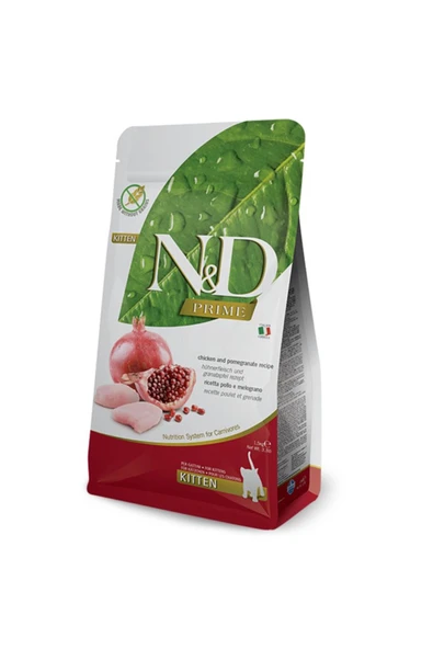 N&D Prime Tahılsız Tavuklu Ve Narlı Yavru Kedi Maması 1,5 Kg ürün görseli 1