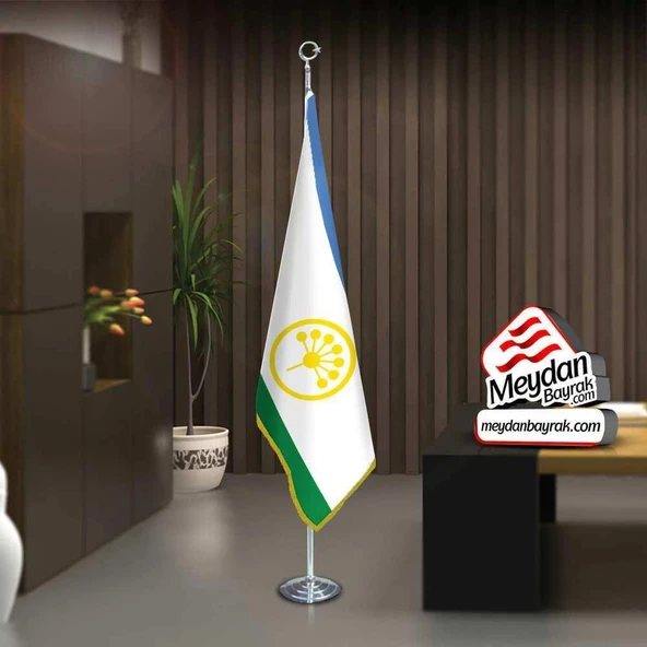 Başkurtistan Cumhuriyeti Bayrak -Ofis -Makam-Toplantı Odaları -Direkli -Saçaklı Makam Bayrağı ürün görseli 1