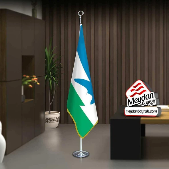 Kabartay Balkar Bayrak -Ofis -Makam-Toplantı Odaları -Direkli -Saçaklı Makam Bayrağı ürün görseli 1