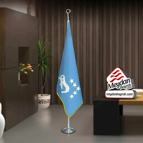 Hazar Kağanlığı Bayrağı-17 Eski Türk Devleti - Ofis-Toplantı Odaları -Direkli -Saçaklı Makam Bayrağı ürün görseli 1