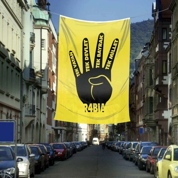 Raşel Kumaş Rabia Bayrak -( Tek Vatan, Tek Devlet, Tek Bayrak, Tek Millet ) 400x600 cm ürün görseli 1