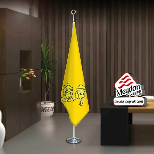 Uygur Kağanlığı Bayrağı-17 Eski Türk Devleti-Ofis -Toplantı Odaları -Direkli -Saçaklı Makam Bayrağı ürün görseli 1