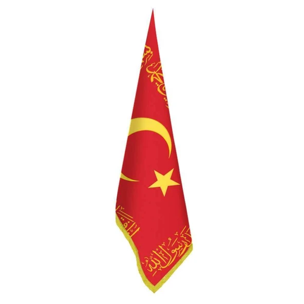 Osmanlı Sancak-Fetih Sancağı-Bayrak-Kelime i Tevhid -Ofis, Toplantı Odaları - Saçaklı Makam Bayrağı ürün görseli 1