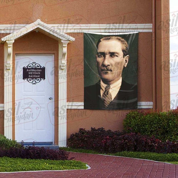 Takım Elbiseli Gazi Mustafa Kemal Atatürk Portre - Poster Bayrak 100x150 cm ürün görseli 1