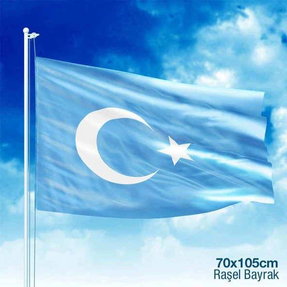 Doğu Türkistan Bayrağı Raşel Bayrak -(70x105cm) ürün görseli 1