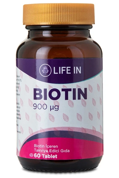 Life In Biotin Tablet – Saç, Cilt ve Tırnak Sağlığına Destek, 5000 mcg Biotin, 30 Tablet ürün görseli 1