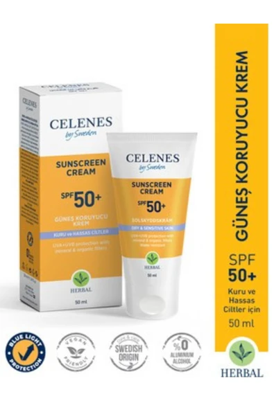 Celenes Herbal Anti-Aging Güneş Kremi SPF 50 – 50 ml | Yaşlanma Karşıtı, Bitkisel İçerikli, Yüz Güneş Koruyuc ürün görseli 1