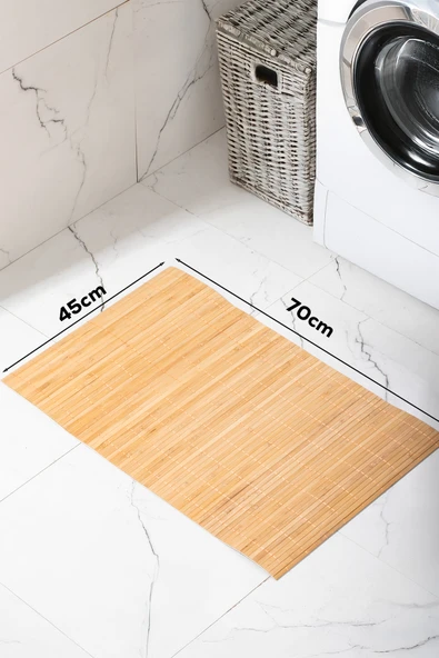 Porsima Pbt-374 Ahşap Bambu Kaymaz Banyo Matı Paspas 45x70cm ürün görseli 1