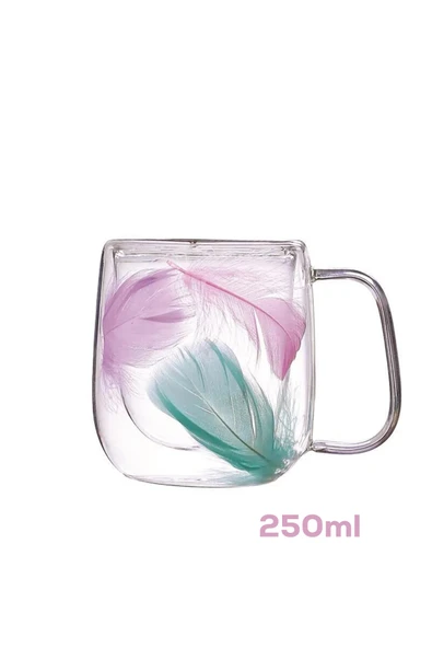 Perotti 16791 Double Feather Çift Cidarlı Kupa 2 Adet 250 Ml Şefaf ürün görseli 1