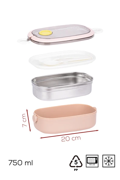 Porsima 3114 Stainless Steel Vakumlu Lunch Box Sefer Tası Pembe ürün görseli 1