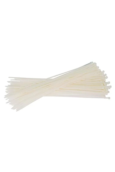 ZEMBİL 1000 Adet Beyaz Plastik Cırt Kelepçe Kablo Bağı 3.6x370mm ürün görseli 1
