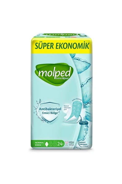 Molped Extra Hijyen Antibakteriyel Ped Seko Normal 24'lü 2PAKET ürün görseli 1
