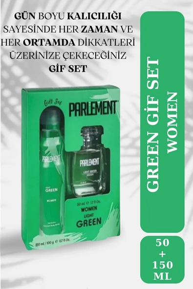 Parlement Kozmetik Parlement Green 150 ml Deodarant Hediyeli Gift Set ürün görseli 1