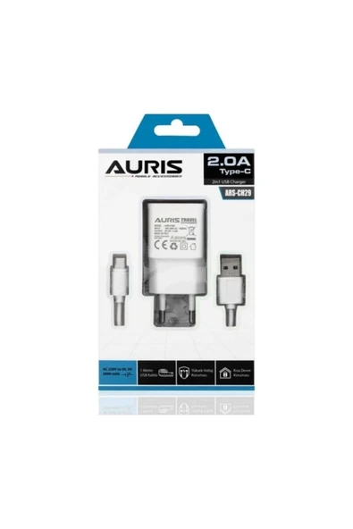 Auris Type-c Kablo Ve Adaptör Şarj Seti 2a Ars-ch29 X 2 PAKET ürün görseli 1