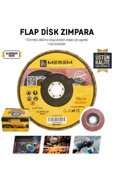 Meşem Flap Disk 115mm Zımpara 10 Lu (60 KUM) ürün görseli 1