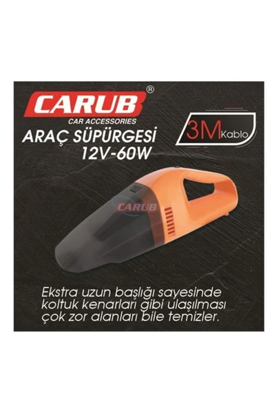 STAC P. Orginal Carub Oto Süpürge 12v Çakmaktan Turuncu Ce Belgeli ürün görseli 1