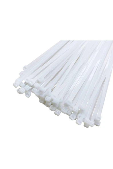 SRV Kablo Bağı Plastik Kelepçe 4.8 X 250 mm Cırt Kelepçe Beyaz 100 Adet  3 PAKET ürün görseli 1