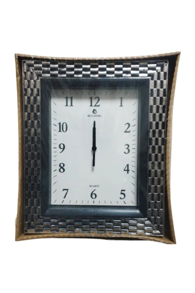 GÜMÜŞ SAAT KLASİK ESKİTME  35X30 CM SESSIZ ÇALIŞIR ürün görseli 1