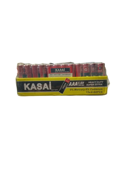 KASAİ AAA ince kalem pil 1.5V Super Extra 60lı X 5 PAKET 300 ADET PİL ürün görseli 1
