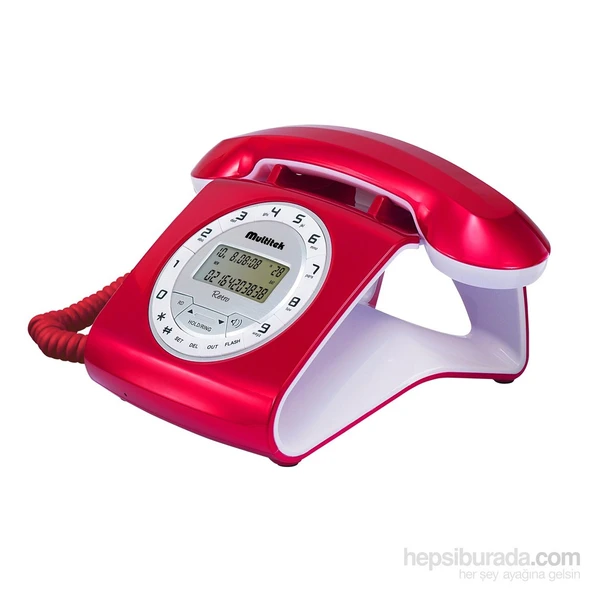 RETRO CID Masa Telefonu - Kırmızı MULTİTEK ürün görseli 1
