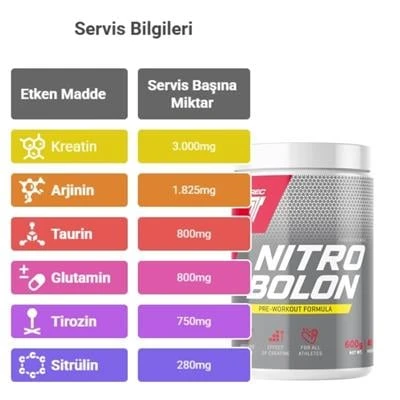 Trec Nitrobolon Pre-Workout 600 Gr - Resim 2