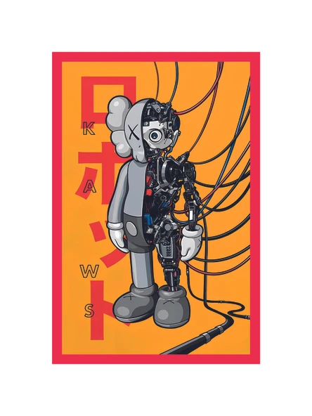 Kaws Tasarımlı Hediye Kartı   Modern Sanat & Pop Art Temalı Not Kartı Kartpostal  10x15 cm ürün görseli 1