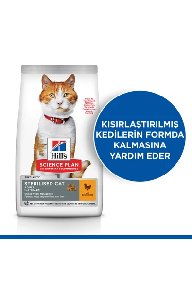 Sterilised Yetişkin Tavuklu Kedi Maması 10 Kg ürün görseli 1