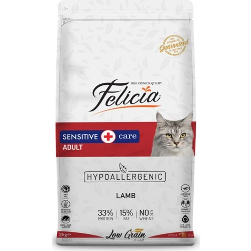 Felicia HypoAllergenic Kuzu Etli Düşük Tahıllı Yetişkin Kedi Maması 12kg ürün görseli 1