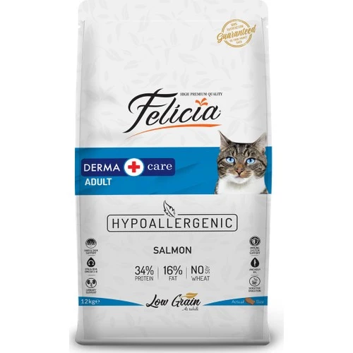 Felicia HypoAllergenic Somonlu Düşük Tahıllı Yetişkin Kedi Maması 12kg ürün görseli 1