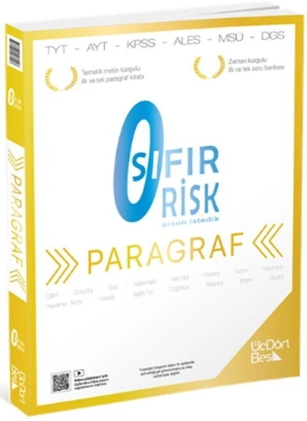 Tyt Ayt Kpss Ales Msü Dgs Paragraf sıfır 0 Risk ÜçDörtBeş ürün görseli 1