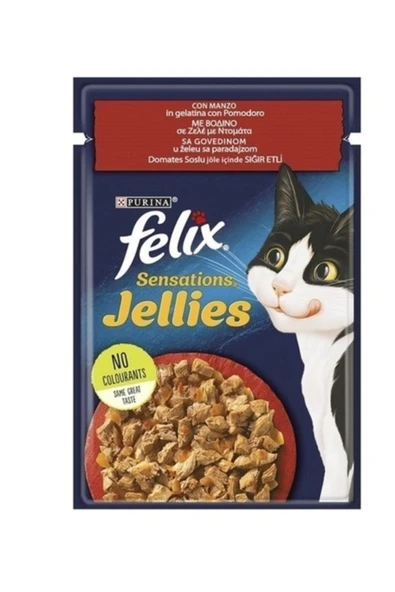 Felix Sensation Sığır Etli Domatesli Jel Pouch Kedi 26X85 gr ürün görseli 1