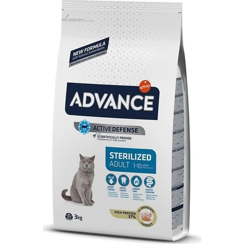 Advance Hindili Kısırlaştırılmış Kedi Maması 3kg ürün görseli 1