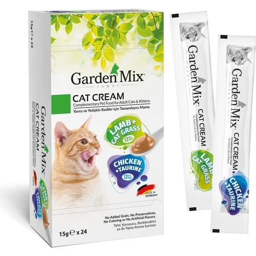 Garden Mix Kuzulu ve Tavuklu Krema Kedi Ödül Maması 15gr (24'lü) ürün görseli 1