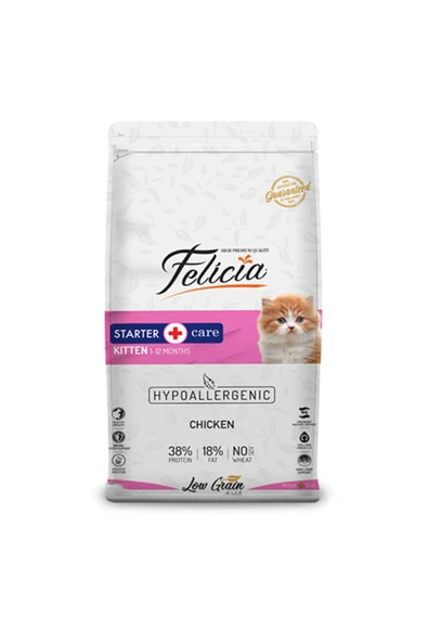 Felicia HypoAllergenic Tavuklu ve Hamsili Düşük Tahıllı Yavru Kedi Maması 2kg ürün görseli 1
