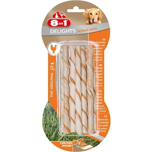 8IN1 Delights Burgu Çubuk Köpek Ödül Kemiği Tavuklu 55gr ürün görseli 1