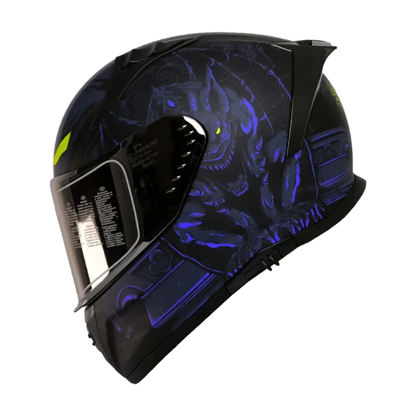 MTS M-201 SNAKE FULL FACE KASK MISION BLUE - Resim 2